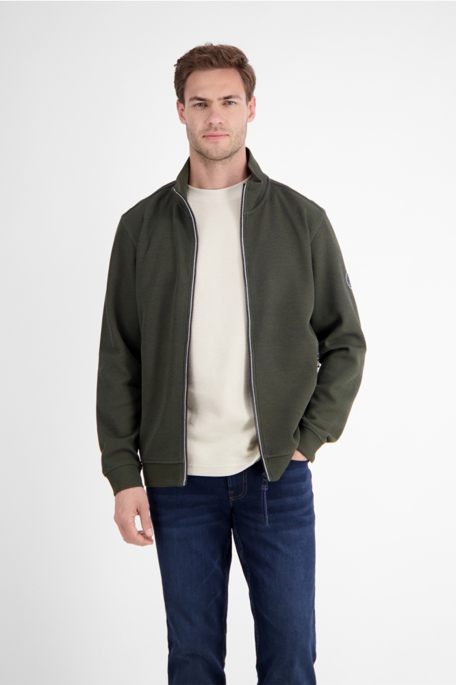 SWEATJACK VAN ZACHTE GESTRUCTUREERDE KWALITEIT2584503 661 NORDIC OLIVE